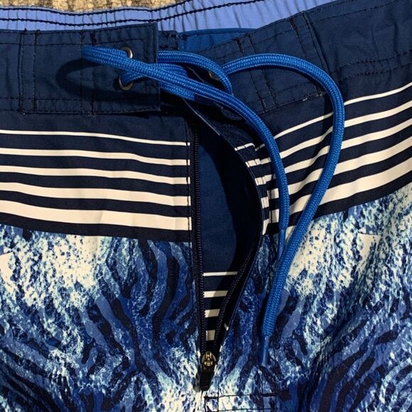 Brand New Roundtree & Yorke Men's Size 4XB Big Blue Orange Board Shorts Swimwear - Picture 6 of 9